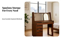 Vanity Set with Side Cabinet Nordic Design Dressing Table Vintage artistic Includes Matching Stool for Apartment Dwellers, Home