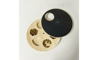Wooden Feeder with Scratching Pad Rotating Foraging Board Boredom Relief Interactive Feed Puzzle Indoor for Mealtime