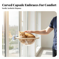Suspended Feline Step Set Drill Installation Clamp-on Feline Step Space Saving Surface Resting Lofelineion for Renters, Apartment Dwellers