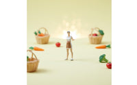 1:64 Scale Female Vendor Figure Hand Painted 1/64 Scale Woman Figure Handmade Miniature Chef Model for Hobbyists, Dioramas