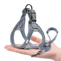Dog Harness and Dog Leash Set, Adjustable Reflective Vest for Cat Harness and Small Dog Leash, No Pull Puppy Leash for Training and Dog Walking
