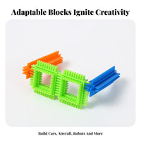 Easy Connectivity Gear Shaped Building Blocks Vibrant Colors Bristle Shape Blocks Polished Edges for Preschoolers, Kids 3+, Preschool