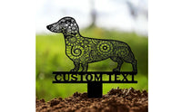 Dachshund Metal Garden Stakes Charming Dachshund Garden Stake Unique Metal Sign with Ground Stake for Lawns, Patios