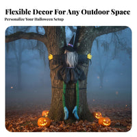 Tree-Crashing Witch Outdoor Use Crashing Witch Decoration Easy to Hang Halloween Prop for Party Hosts, Residents, Yard, Porch, tailgateTreat Events