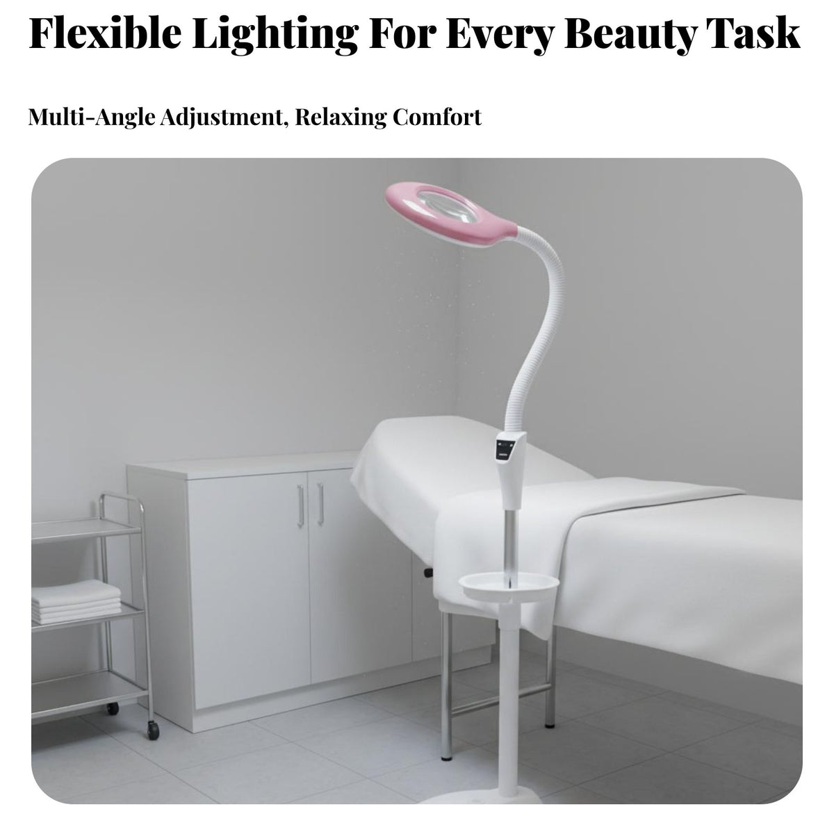 Esthetician Floor Light Shadowless Illumination Rolling Base Esthetician Light Continuous Dimming Rolling Base Beauty Lamp