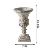 Vase with Pedestal Base Antique-Inspired Vessel Rustic for Tabletop Styling