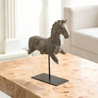 Horse Sculpture with Stand Stone Like Horse Sculpture Tabletop for Bookshelf