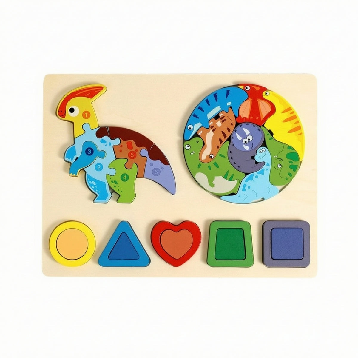 Wooden Puzzle Early Learning Shape Matching Board Wooden Toy with Geometric Pieces Educational Fine Motor Skills for Toddlers