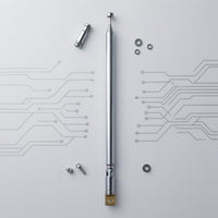 Mounting Base Telescoping Radio Antenna Silver Finish Metal Radio Antenna Slim