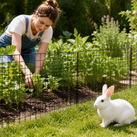 Welded Wire Mesh Dog Fence, Black PVC Coated Wire Mesh Fencing 15m, for Pet Enclosure & Garden Protection