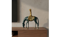 Equestrian Figurine Luxury Elegant Girl on Horse Sculpture Modern Minimalist Equestrian Decor Statue for Living Room, Study, Office