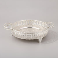 Fruit Bowl with Handles Ornate Decorative Serving Platter Embossed Serving Tray with Handles for Hosts, Home Stylists, Coffee Table, Living Room