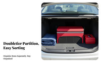 Two-Tier tier foldable Multi-Compartment Organizer Foldable Design foldable Compartment organizer Large Capacity Trunk Box long-lasting for Car Owners, Families, Commuters, journey Trips, Grocery Shopping, Camping, Garage