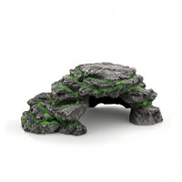 Resin Reptile Hide Realistic Reptile Cave with Arch Hollow Rock Cave Safe for Reptiles, Aquariums