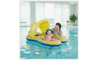 Sunshade Parent-Child Pool Inflatable with Canopy Inflatable Mother-Child Swim Floater Sunsun-Blocking Mommy Baby Pool Inflatable Thickened for Toddlers, Parents, Water Park