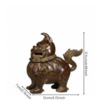 Incense Burner Brown Metal-Like Finish Mythical Creature ornament Small Decorative Censer