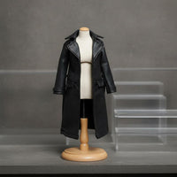 1/12 Scale Leather Coat Biker Design 1/12 Scale Overcoat Coat Female Figure Jacket Long-Lasting Material Doll Leather Overcoat