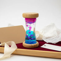Colorful Wooden Liquid Timer Decorative Liquid Hourglass Calming Wooden Sand Timer Learning Tool