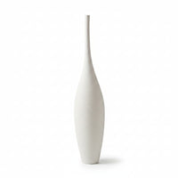Ceramic Vase with Slender Neck Textured Sculptural Bottle Vase Matte Brushed for Tabletop Decoration, Home Display