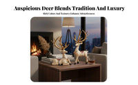 Light Luxury Design Deer Statue Ideal Gift Resin Deer Ornament Exquisite Design for New Homeowners, Newlyweds, Wedding, Entryway