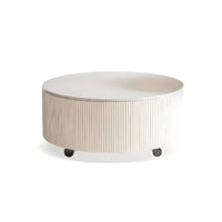 Cream aesthetic artistic two-partlevel Round accent Table Minimalist home design Furniture Sturdy Construction abrasion-resistantResistant for residents, Interior Designers, Adults, Living Room, Lounge Area, Office