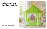 Six-Sided Hexagonal Play Tent Transparent Curtains Princess Play Tent Pointed Roof Toy Shelter Decorative for Children
