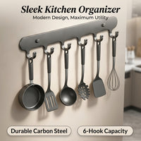 Spoon Holder for Pantry and Kitchen Organizers with Removable Hooks, Under Cabinet or Wall Mounted Hanging Utensil