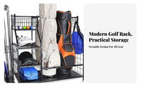 Golf Bag Storage Rack Lockable Casters Golf Bag Storage Effortless Stand Mobility Rolling Equipment Cart for Golfers, Sports Enthusiasts, Home, Shed