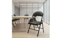 Folding Chair Upholstered Chair with Padded Seat Armless Furniture for Students, Dorm Room