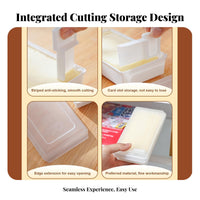 Butter Storage Box with Slicing Tool Exact Portioning Lidded Butter Keeper with Cutting Keeps Fresh Refrigerator Cheese Storage Container