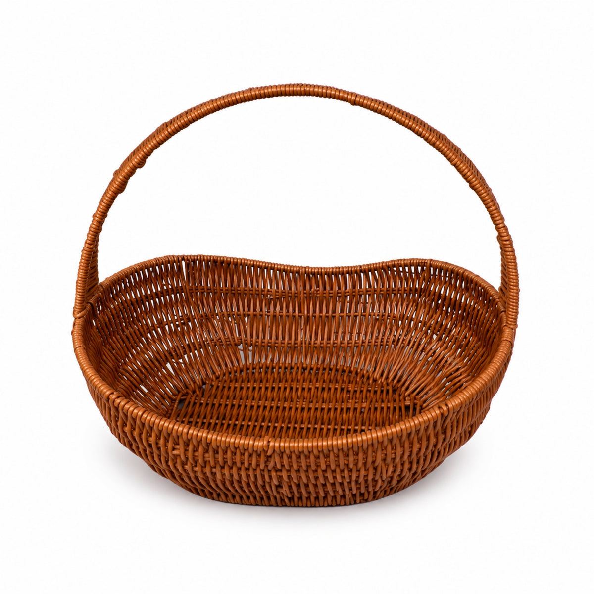 Boat-Shaped Basket with Handle Farmhouse Woven Basket with Handle Open-Top for Kitchen, Dining Table, Weddings