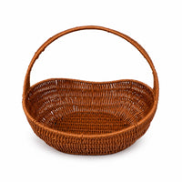 Boat-Shaped Basket with Handle Farmhouse Woven Basket with Handle Open-Top for Kitchen, Dining Table, Weddings