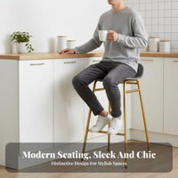 Nordic Design Backrest Bar Stool Modern Minimalist Design Counter Chair Built-in Footrest Seating Furniture Sturdy Construction for Interior Designers, Business Owners, Cafe, Restaurant, Kitchen Island, Dining Room