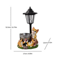 Outdoor Cat Figurine with Lantern Weather-Resistant Garden Statue with Solar Light Long-Lasting Resin Garden Sculpture Adorable for Gardeners