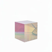 Rainbow Color Iridescent Acrylic Table Modern aesthetic Iridescent Square Table Minimalist Household Furnishing Space-Saving for Design aficionados, Interior Decorators, Living Room, Beside Sofa, Bedroom, Small Spaces