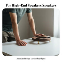Anti-Vibration Desktop Speaker Stand High-Fidelity Grade Wooden Speaker Stands Reduces Interference Solid Wood Audio Stand Stylish Design for Audiophiles, Tabletop, Home Studio