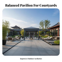 Aluminum Rigid-Roof Pergola Weather Resistant Modern Outdoor Pergola Rainproof Modern Aluminum Pavilion for Families, Courtyard, Deck