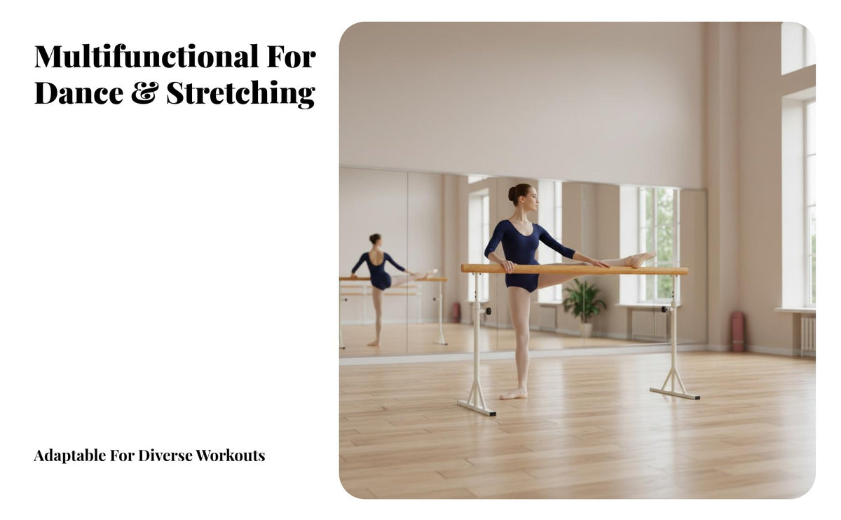 Portable Dance Bar Anti-Slip Feet Freestanding Dance Barre Sturdy Construction Portable Dance Bar for Adults, Beginners, Home, Stretching Practice