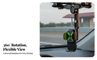 Anti-Vibration Rearview Mirror Phone Holder Wide Compatibility Car Mirror Phone Mount Easy Installation for Ride-Share Drivers