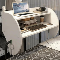 With Storage Shelves clighting fixture-on Bedside Desk Multifunctional Bed Clighting fixture Shelf Sturdy Dormitory Accessory No-Leg Design for College Students, Dorm Residents, metropolitan Dwellers, Small areas