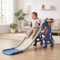 4 in 1 Toddler Slide for Kids, Foldable Indoor Outdoor Plastic Slide