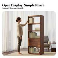 Minimalist Aesthetic versatile Open shelving unit open-sidedstanding Multi-Tier shelving unit Space-Saving Shelving Unit Sturdy and Stable for Book Lovers, Homeowners, Interior Design aficionados, Study Room, Home Office, Bedroom