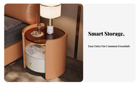 Modern Design Round Nightstand Minimalist & design Bedroom Cabinet Rounded Edges Side Table Space-Saving for property owners, Apartment Dwellers, Students, Small areas, Dorm Room