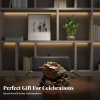 Three-Legged Money Frog Symbol of Prosperity Feng Shui Wealth Frog Business Opening Gift Wealth Frog Statue with Wealth for Homeowners, Shop, Store