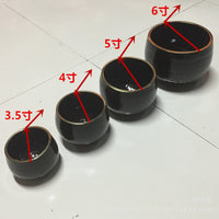 Guangyuanlin Pure Copper Buddhist Singing Bowl, Black and Brass Lotus Design, 3.5-42 inch