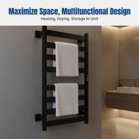 Electric Heated Towel Rack, Smart Carbon Fiber Heating, Stainless Steel Bathroom Shelf, Modern Design, Heating & Drying,