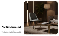 Light Luxury Design Upholstered Side Chair with Metal Legs Modern Minimalist Design Armless Four-Legged Chair Padded Cushion Dining Seat Ergonomic Curved Back for Interior Decorators, Business Owners, Kitchen, Living Room, Home White Ice, Restaurant