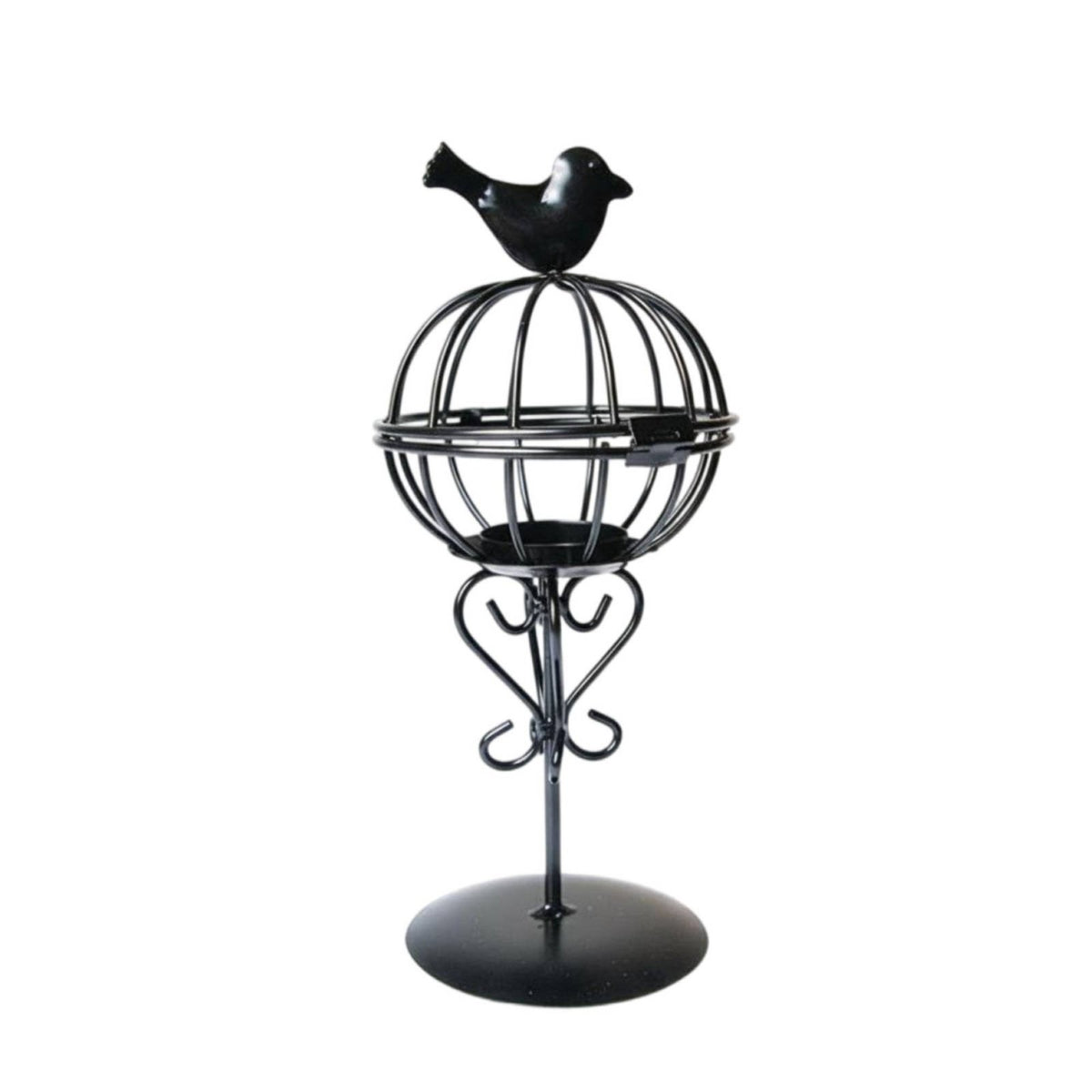 Romantic Atmosphere Birdcage Candle Holder Rustic Charm Vintage Birdcage Lantern Whimsical Design Hollow Iron Candlestick Shabby Chic for Tabletop, Living Room, Patio