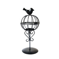 Romantic Atmosphere Birdcage Candle Holder Rustic Charm Vintage Birdcage Lantern Whimsical Design Hollow Iron Candlestick Shabby Chic for Tabletop, Living Room, Patio
