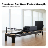 Pilates Reformer Adjustable Resistance Pilates Reformer Machine Wear-Resistant Leather Core Training Bed for Gym Owners, Beginners, Home